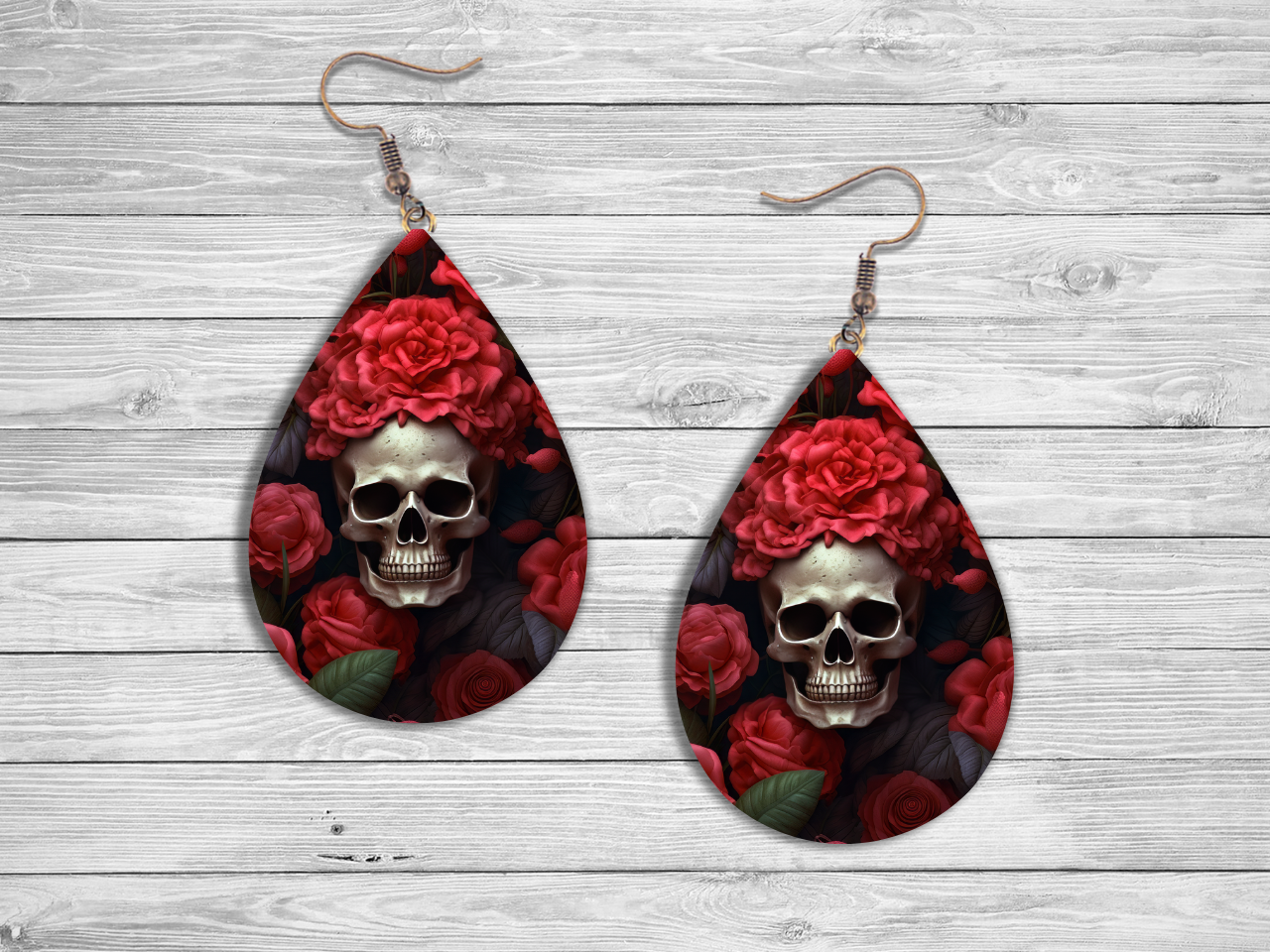 3D Gothic Tear Drop Earrings