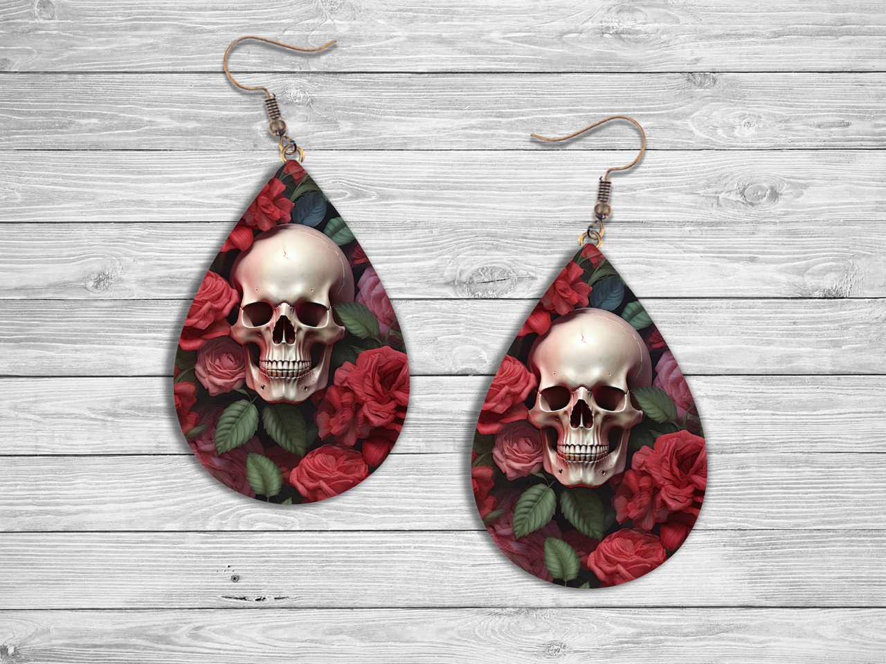 3D Gothic Tear Drop Earrings