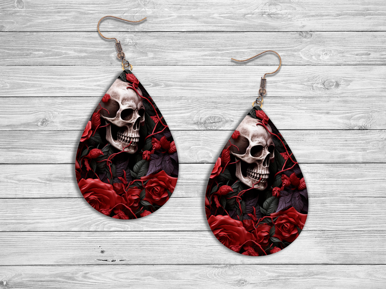 3D Gothic Tear Drop Earrings