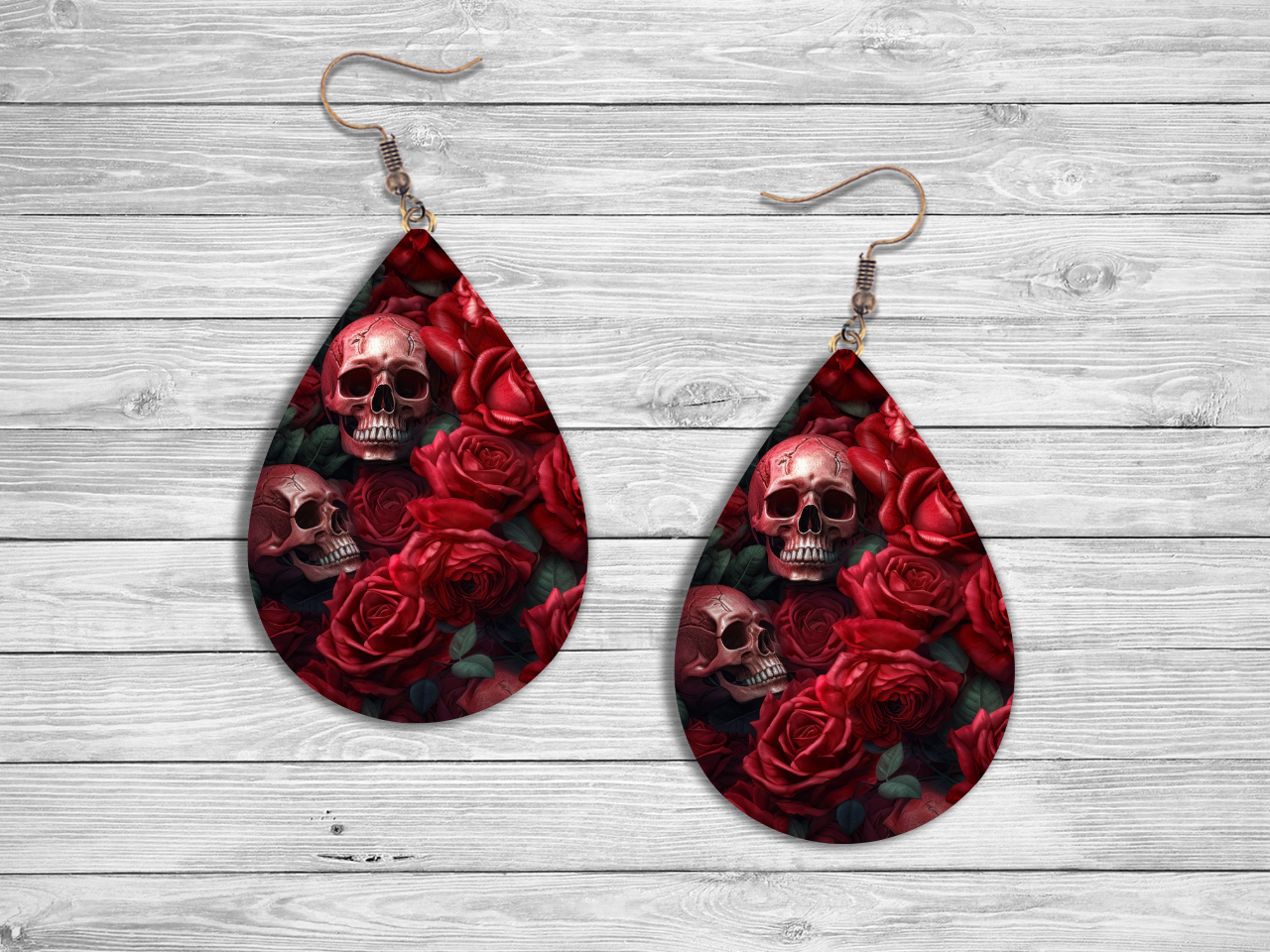 3D Gothic Tear Drop Earrings