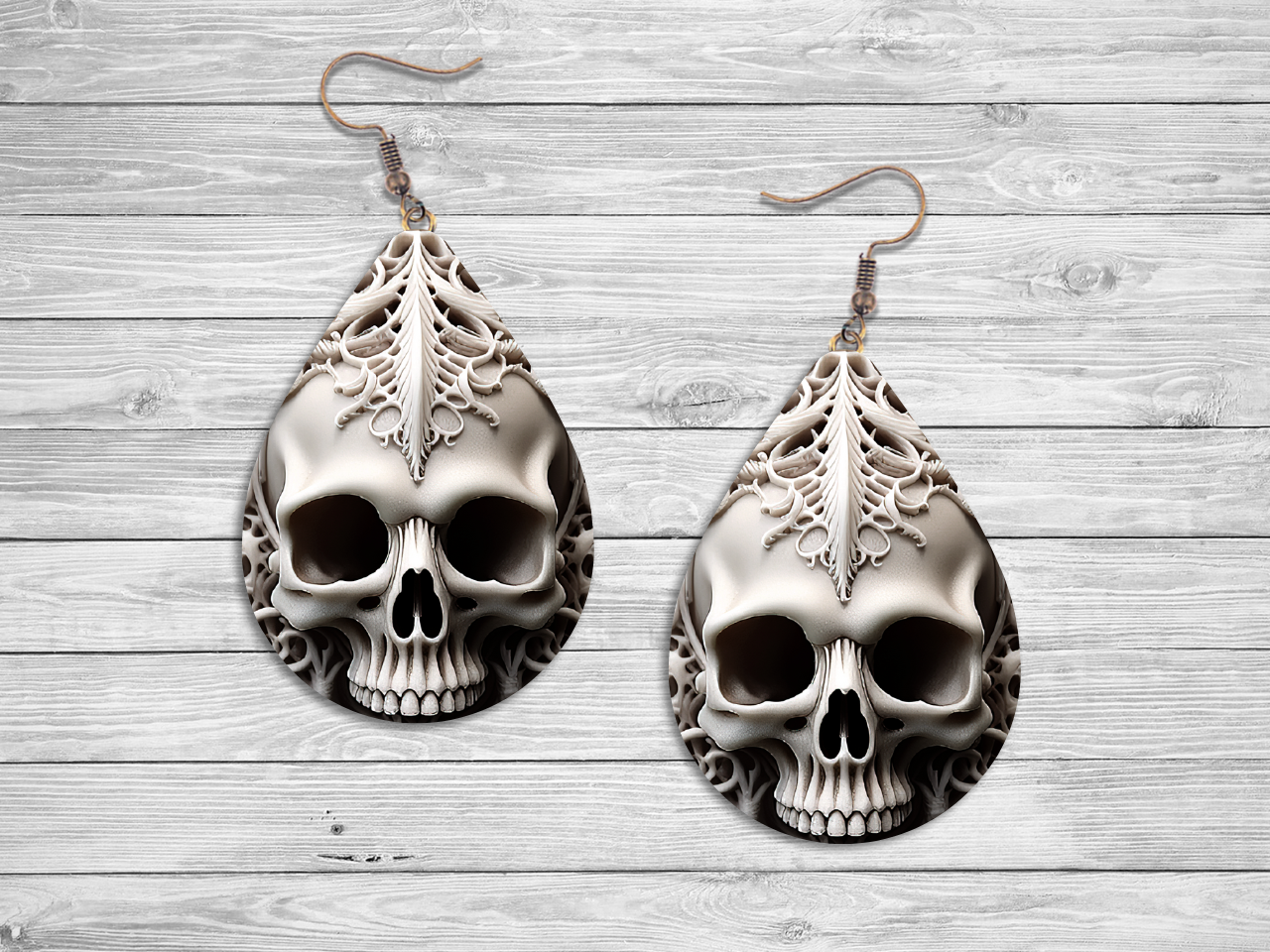 3D Gothic Tear Drop Earrings
